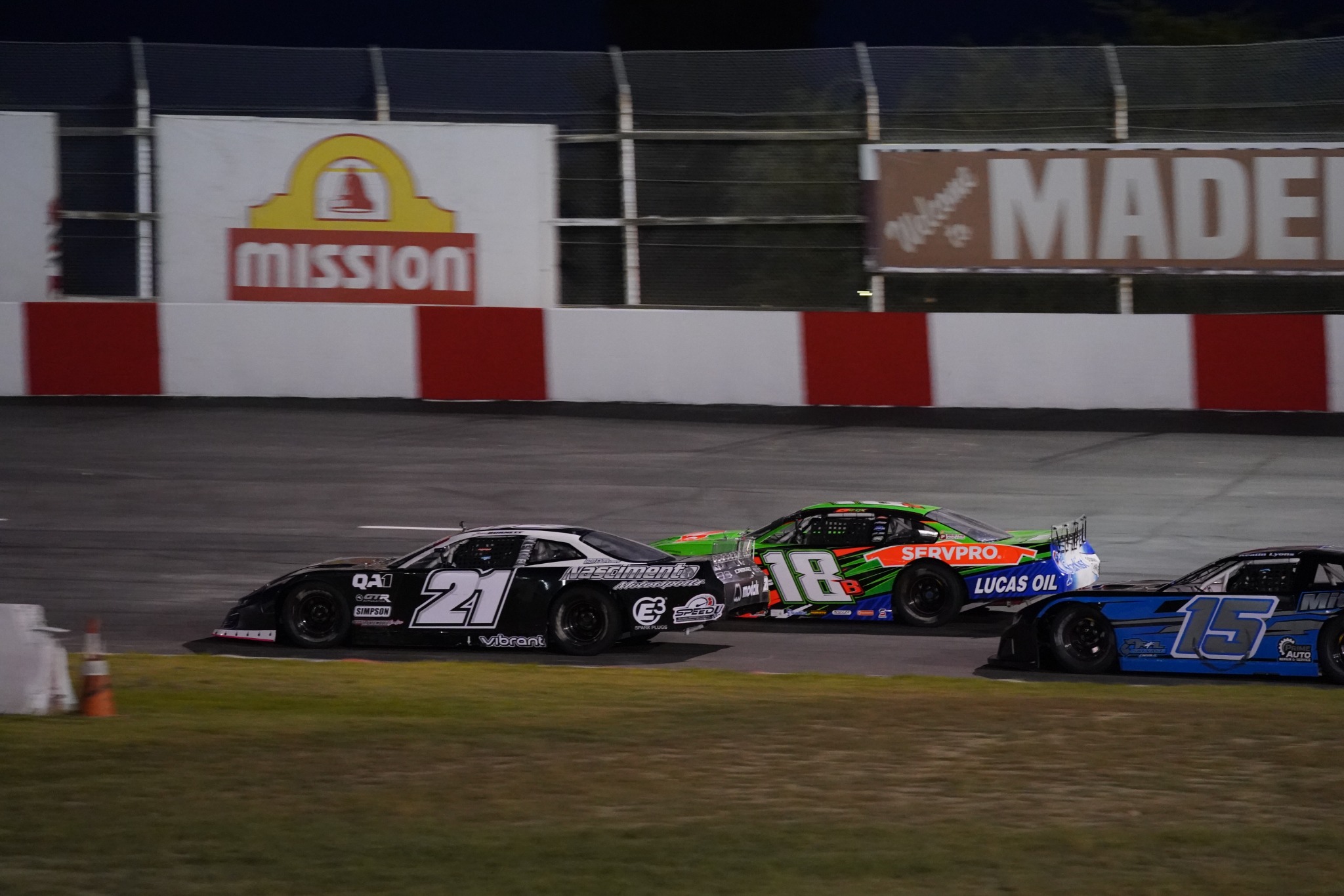 Jaxon’s number 21 Junior Late Model racing at Madera Speedway